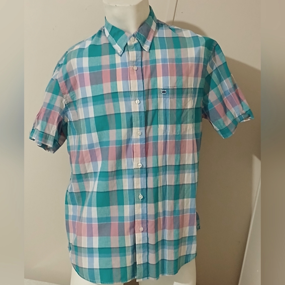 Crown & Ivy Men's Plaid Short Sleeve Shirt